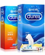 杜蕾斯活力装12只+同品牌6只+爱潺潺洁阴湿巾 10片+杜蕾斯情趣骰子 1对
