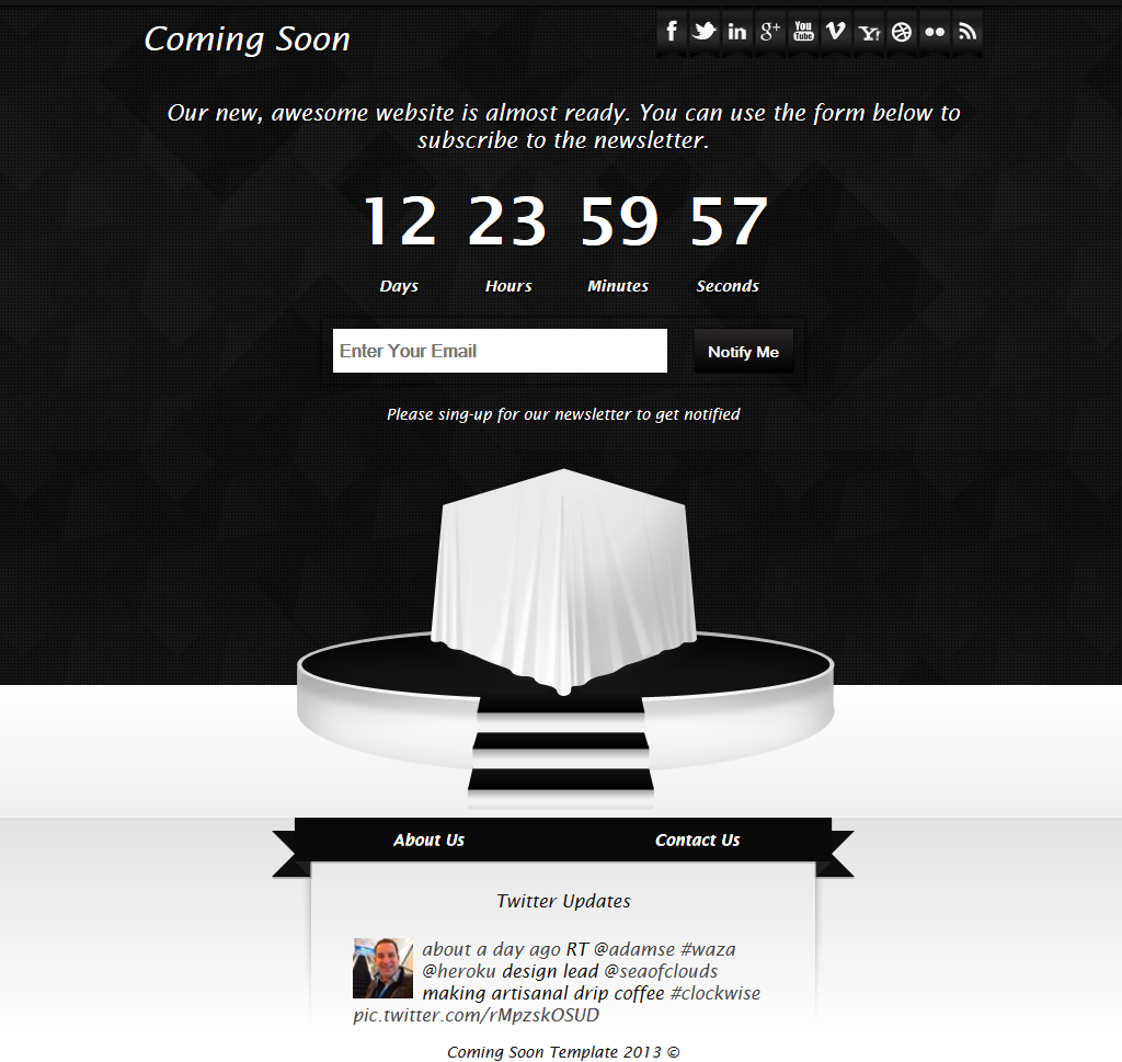 Coming Soon Template BLACK